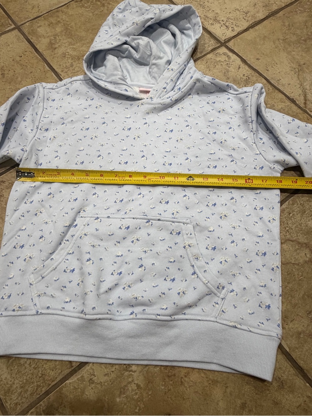 LoveShackFancy x Target Girls XL Blue Floral Ditsy French Terry Hoodie NWT - Picture 5 of 7